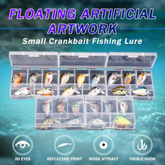 5pcs Mini Fish Bass Fishing Lure Set 3cm 1.5g Topwater Crankbaits for Pike & Bass