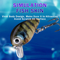 5pcs Mini Fish Bass Fishing Lure Set 3cm 1.5g Topwater Crankbaits for Pike & Bass