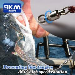 Ball Bearing Fishing Swivels – Stainless, 360° Anti-Twist, Solid Rings (20/50/100 Pack)