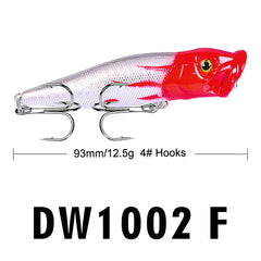 Hot Selling Popper Lure – 93mm / 12.5g Floating Topwater Hard Bait with 3D Eyes & Rattle System