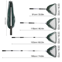 Telescopic Folding Fishing Net – Aluminum Alloy Landing Net for Carp & Fly Fishing