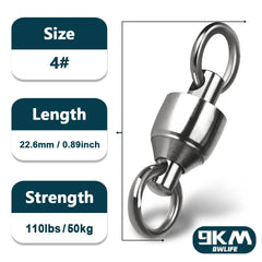 Ball Bearing Fishing Swivels – Stainless, 360° Anti-Twist, Solid Rings (20/50/100 Pack)
