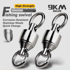 Ball Bearing Fishing Swivels – Stainless, 360° Anti-Twist, Solid Rings (20/50/100 Pack)