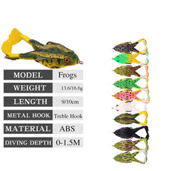 Frog Lure Double Propeller Legs Silicone Soft Baits 13.6g 16.6g Topwater Wobblers Artificial Bait for Bass Catfish