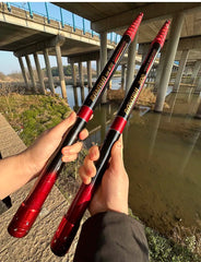 Folding Telescopic Fishing Landing Net 2.1–4.0m Carbon Fiber Pole with Stainless Steel Head