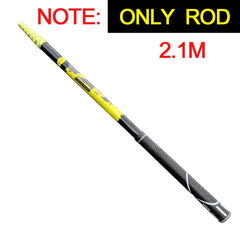Folding Telescopic Fishing Landing Net 2.1–4.0m Carbon Fiber Pole with Stainless Steel Head