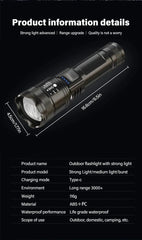 Powerful LED Flashlight – 5000LM Ultra Bright Tactical Torch with Zoom & Waterproof Design