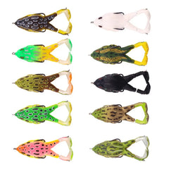Frog Lure Double Propeller Legs Silicone Soft Baits 13.6g 16.6g Topwater Wobblers Artificial Bait for Bass Catfish