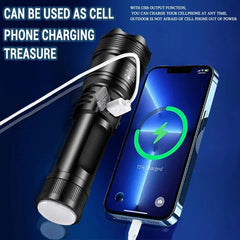 Powerful LED Flashlight – 5000LM Ultra Bright Tactical Torch with Zoom & Waterproof Design