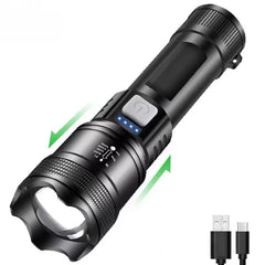 Powerful LED Flashlight – 5000LM Ultra Bright Tactical Torch with Zoom & Waterproof Design