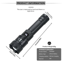 Powerful LED Flashlight – 5000LM Ultra Bright Tactical Torch with Zoom & Waterproof Design