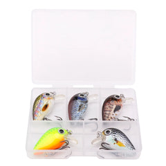 5pcs Mini Fish Bass Fishing Lure Set 3cm 1.5g Topwater Crankbaits for Pike & Bass