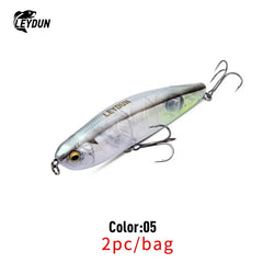 2pcs Z-Claw Floating Pencil Fishing Lures | 100mm 20g Topwater Stickbait Walk The Dog Hard Baits for Bass & Pike