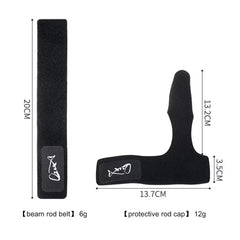 Fishing Rod Strap Set – Elastic Protection Rod Cap & Reel Tie