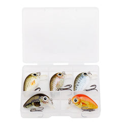 5pcs Mini Fish Bass Fishing Lure Set 3cm 1.5g Topwater Crankbaits for Pike & Bass