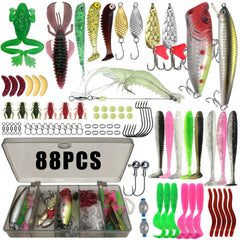 Fishing Lure Kit – 86/88/136/149/366pcs Multi-Lure Box for Trout, Pike & Bass