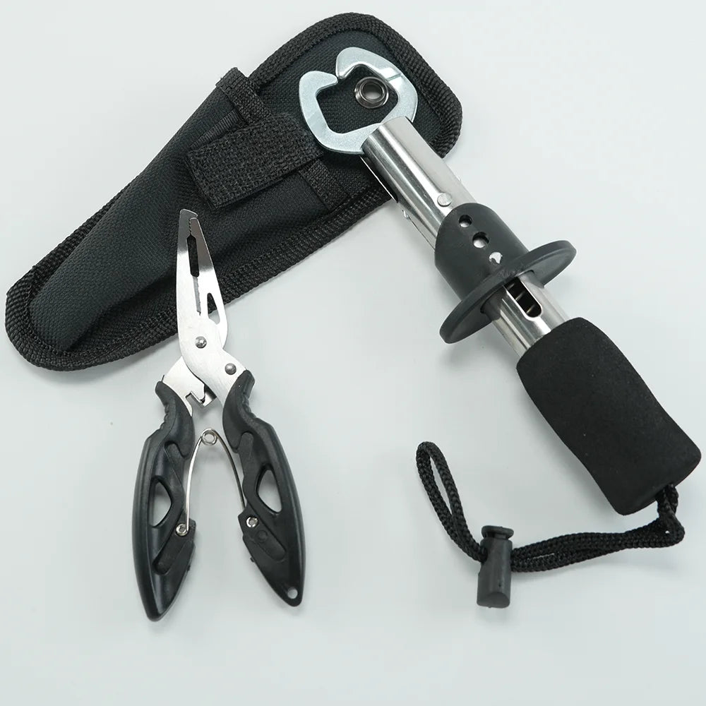 Stainless Steel Fishing Pliers & Fish Lip Gripper Combo Set