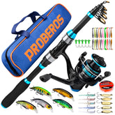 Telescopic Surf Fishing Rod Combo – Saltwater Spinning Rod with Reel, Line & Carry Bag