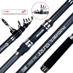 Telescopic Surf Spinning Rod | 3.6m-4.5m 30T Carbon Travel Surfcasting Shore Casting Fishing Pole