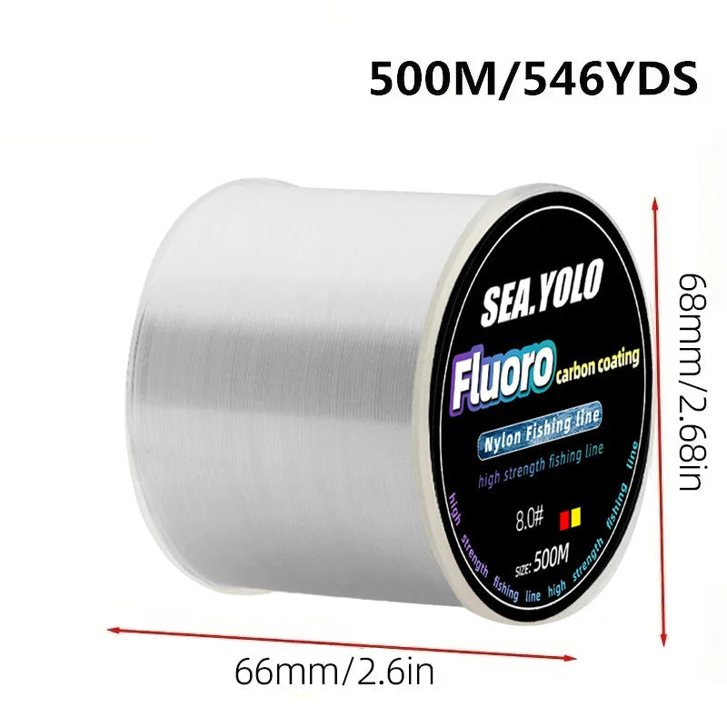 500M Fluorocarbon Fishing Line – 3.57lb-26.45lb Strong Nylon Sinking Wire for Carp & Saltwater Fishing