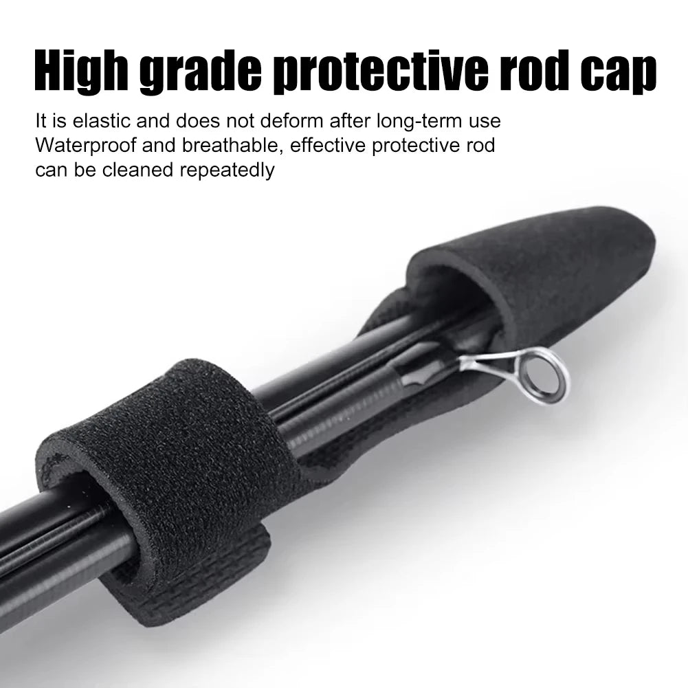 Fishing Rod Strap Set – Elastic Protection Rod Cap & Reel Tie