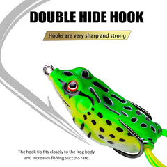 TopWater Frog Fishing Lure 4.3cm-6.5cm | 5g-17.5g Soft Silicone Bait Wobblers with Double Hooks for Bass Pike Snakehead