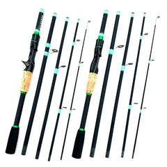 Casting & Spinning Lure Fishing Rod – 1.8m/2.1m Carbon Fiber Ultralight Travel Rod