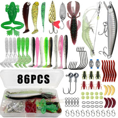 Fishing Lure Kit – 86/88/136/149/366pcs Multi-Lure Box for Trout, Pike & Bass