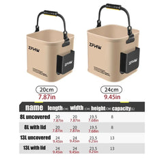 Portable Fishing Bucket – PVC Live Fish Container & Tackle Storage Box