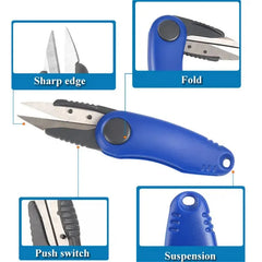 Folding Stainless Steel Fishing Line Scissors – Braided & Mono Line Cutter, Non-Slip Compact Fishing Tool